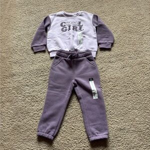 Okie Dokie Purple Kids Sweatshirt and Joggers Set